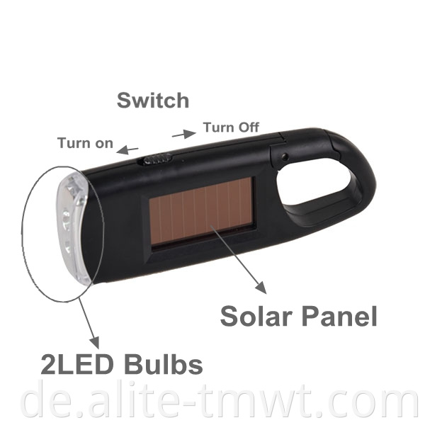 LED wiederaufladbare Solarenergie -Taschenlampe Schlüsselbund